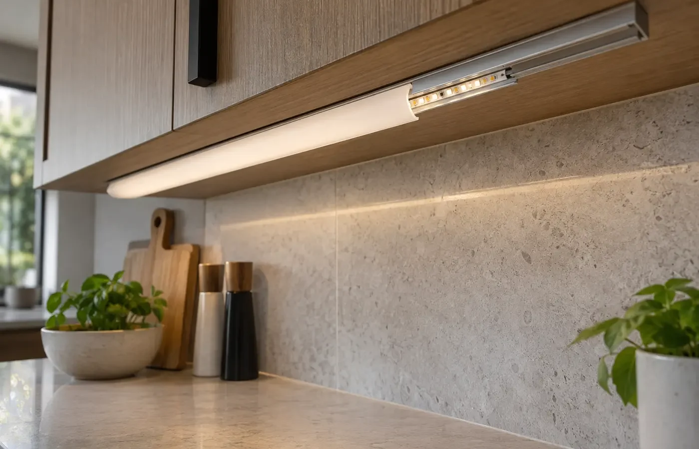 LED strip in an aluminium profile with diffuser