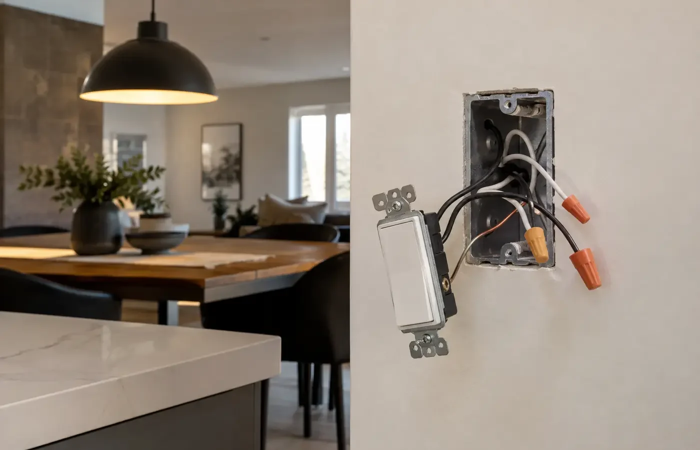 Wall switch box prepared for a lighting control