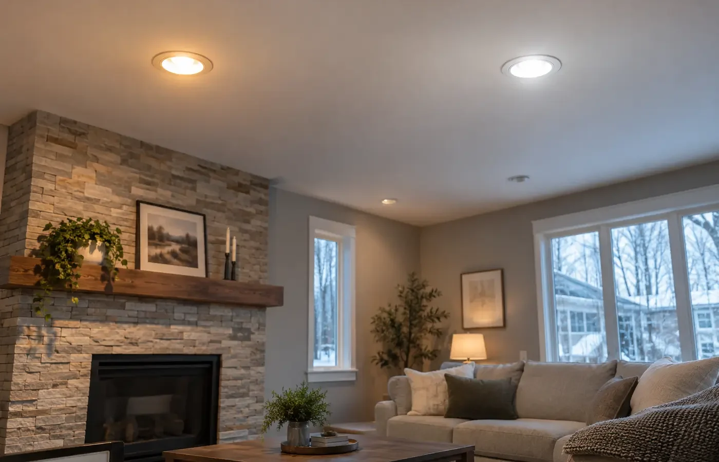 Recessed lights with mismatched colour temperatures