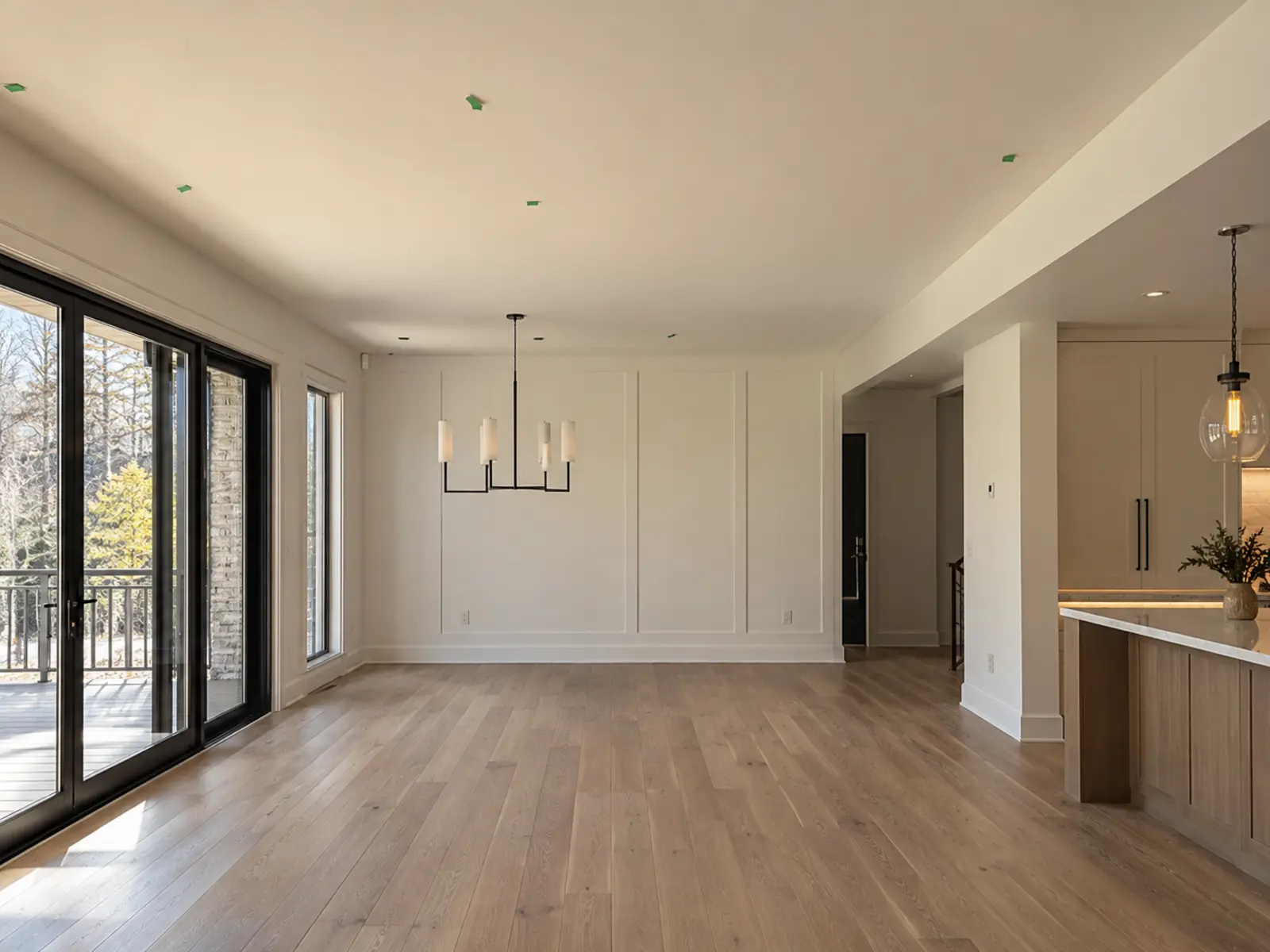 Ceiling positions marked for a pot-light layout