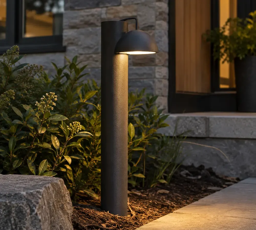Shielded path light directed toward the ground